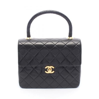 シャネル CHANEL ミニマトラッセ トップハンドル ハンドバッグ バッグ ラムスキン(羊革) レディース ブラック系 【中古】