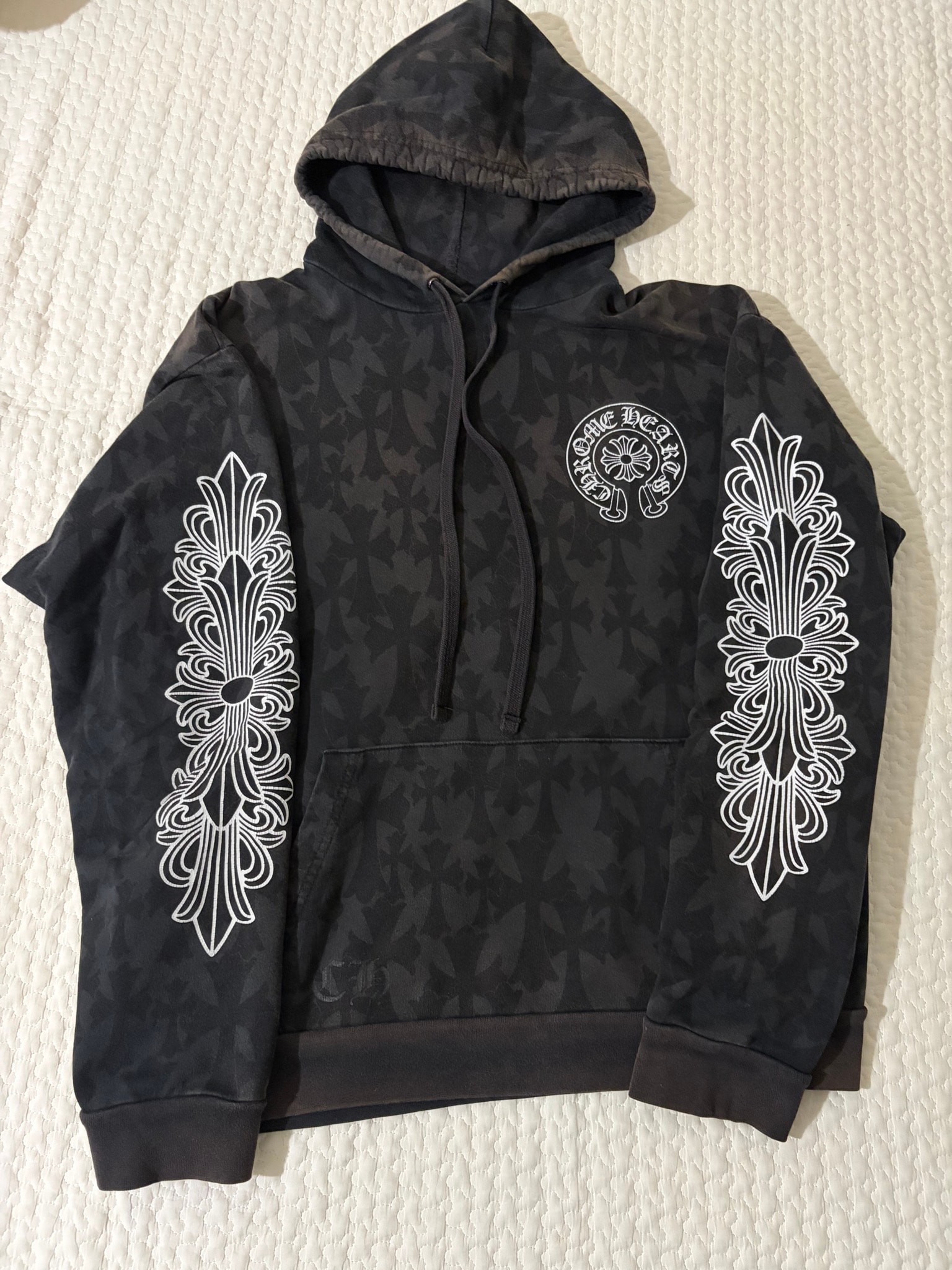 Chrome Hearts Cemetery Cross All Over Print Hoodie "Black"