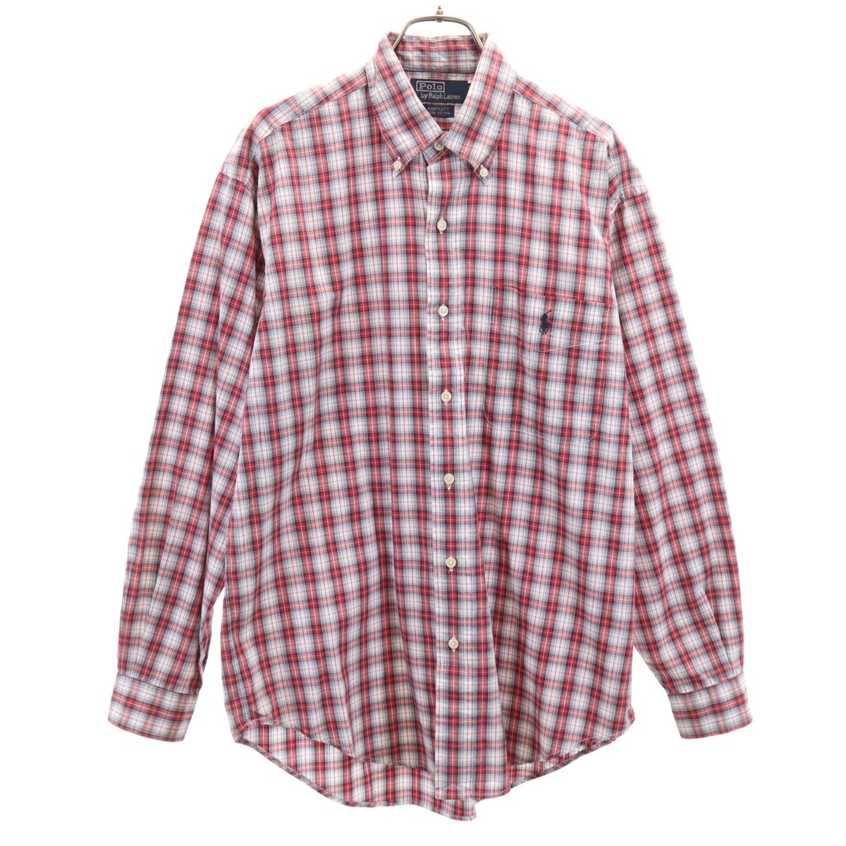 Polo by Ralph Lauren ポロバイラルフローレン チェック柄 長袖 ボタンダウンシャツ S レッド BARTLETT