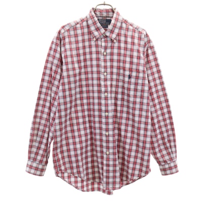 Polo by Ralph Lauren ポロバイラルフローレン チェック柄 長袖 ボタンダウンシャツ S レッド BARTLETT