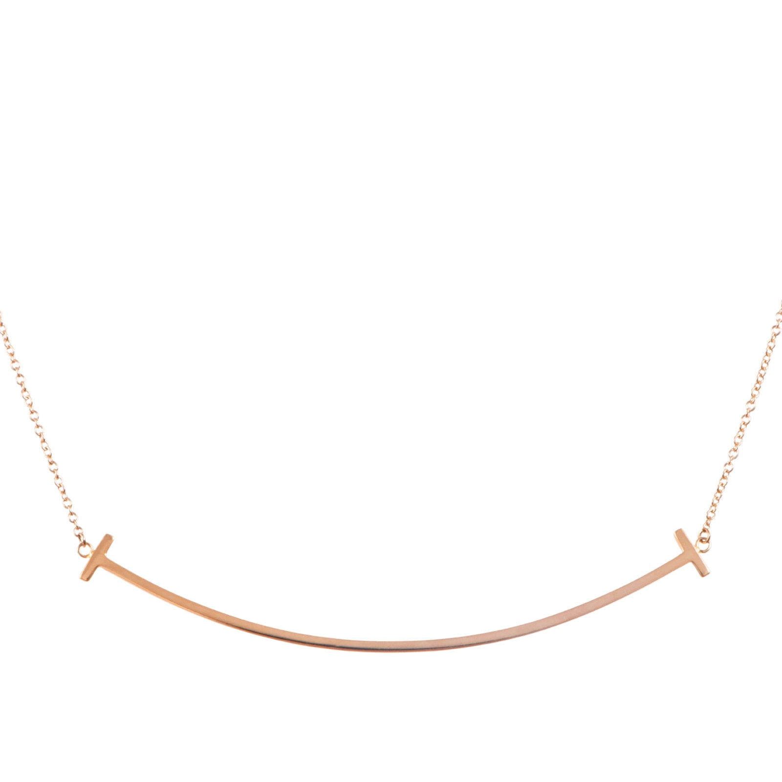 TIFFANY&Co. ティファニー ティファニー T スマイル ペンダント ラージ ネックレス K18RG ピンク ゴールド【中古】