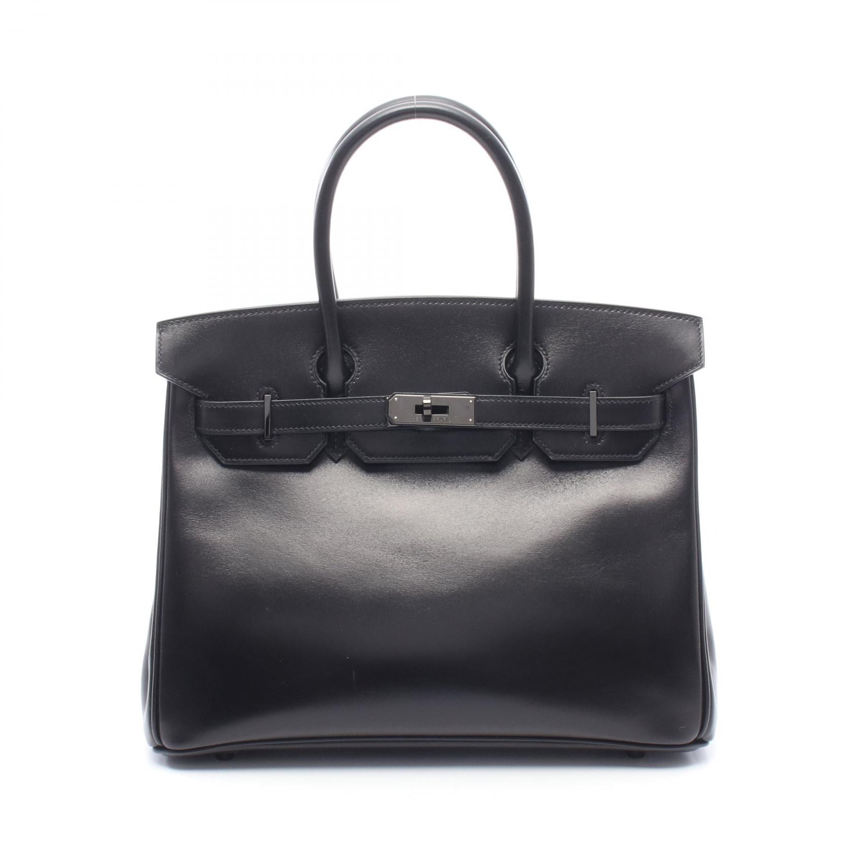 エルメス HERMES バーキン30 ハンドバッグ バッグ カーフ(牛革) ボックスカーフ ソーブラック □N刻印(2010年製造) レディース ブラック系 【中古】