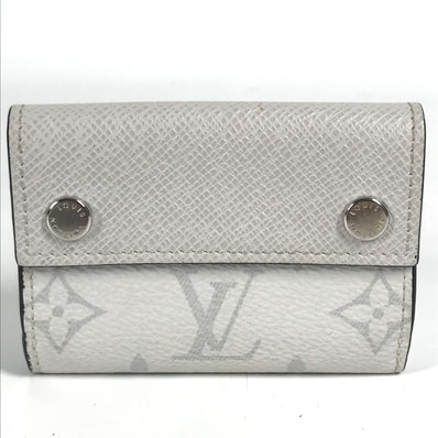 ルイヴィトン LOUIS VUITTON ディスカバリー コンパクト ウォレット M67621 タイガラマ コンパクトウォレット 3つ折り財布 タイガレザー ブロン ホワイト