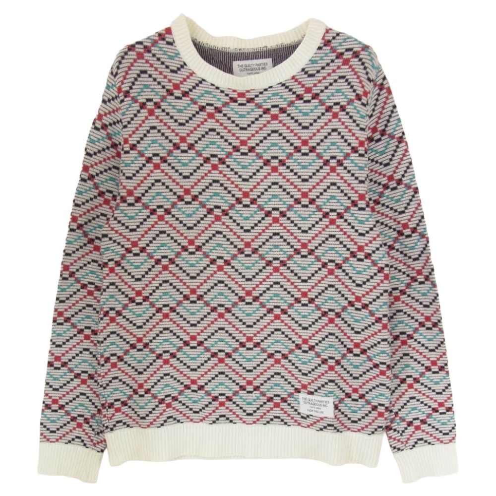 WACKO MARIA ワコマリア ニット 14SS 14SS-KNT-32 クルーネック 長袖 サマー ニット マルチカラー系 M【中古】