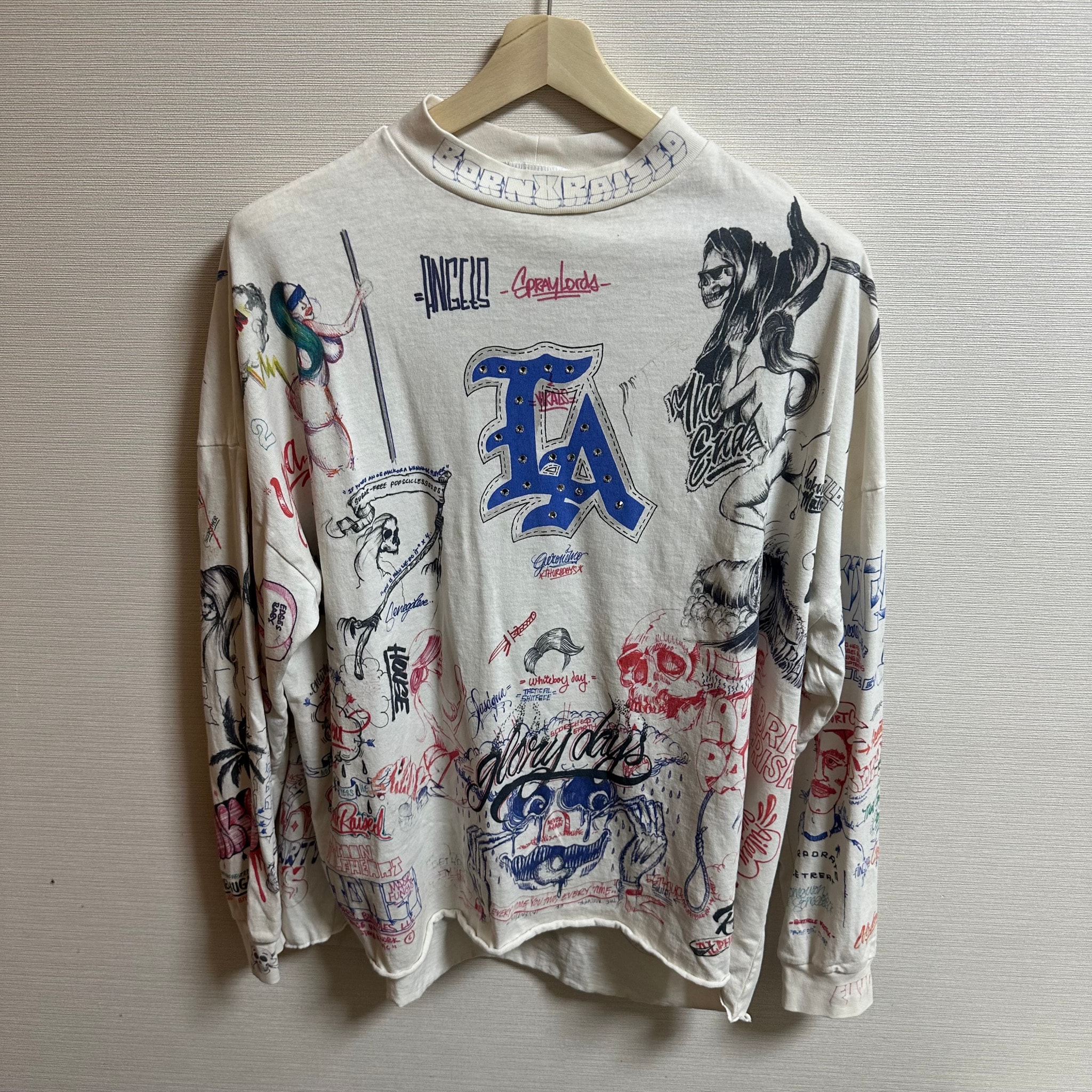 Saint Mxxxxxx x Born x Raised 24SS LA Sweat "White"