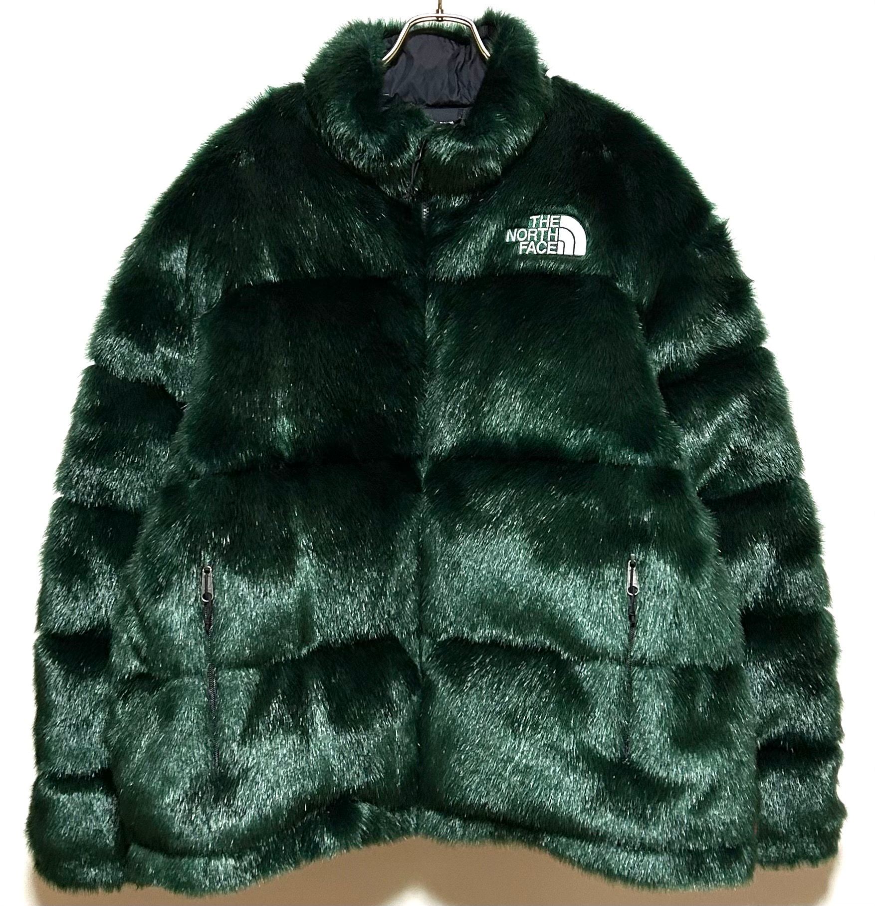 Supreme x The North Face Faux Fur Nuptse Jacket "Green"