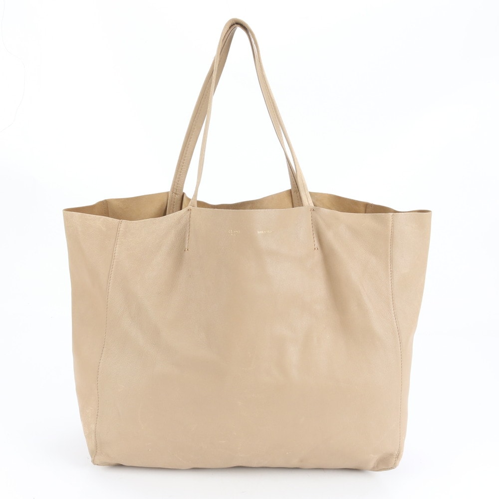 ■美品 セリーヌ ホリゾンタル カバ ベージュトート バッグ レザー