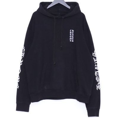 Chrome Hearts Vertical Logo Pullover Hoodie "Black/White"
