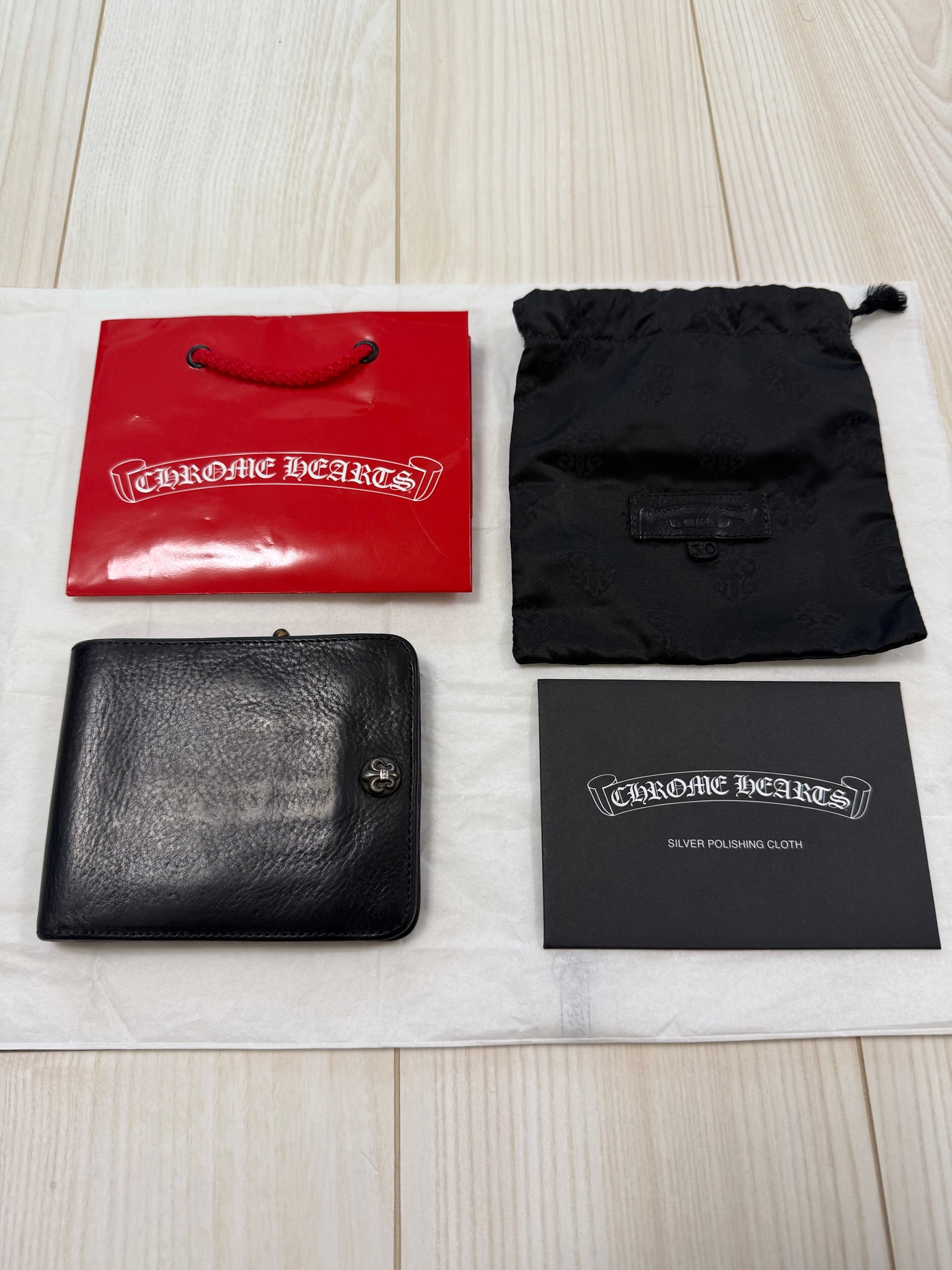 付属品完備/値下げ交渉可能 / 正規品!CHROME HEARTS クロムハーツ  フレアボタン 1snap ワンスナップ ウォレット 財布