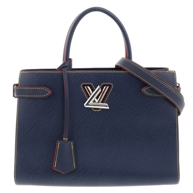 LOUIS VUITTON ルイ・ヴィトン ツイストトート トートバッグ M54980 エピレザー ネイビー レッド シルバー レディース【中古】