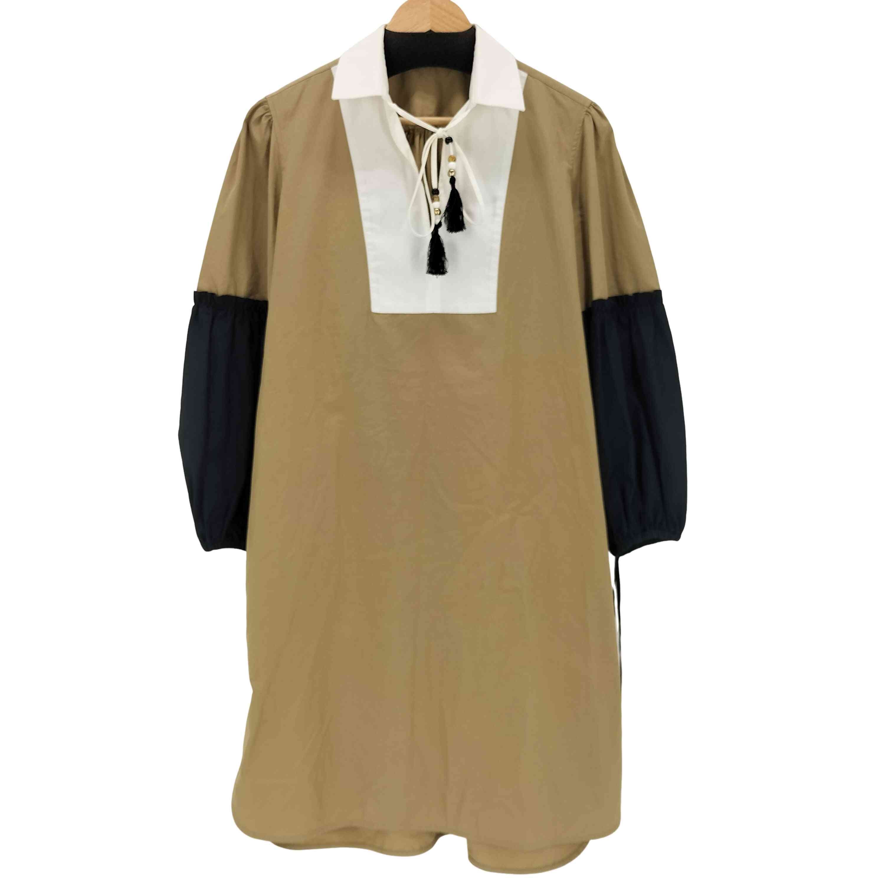 Fornovo Dress コットンポプリン スキッパーシャツワンピース【1143729068506】