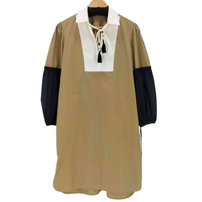Fornovo Dress コットンポプリン スキッパーシャツワンピース【1143729068506】