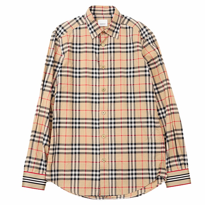 バーバリー ロゴ ボタン ノバチェック 総柄 コットン 100% 長袖シャツ メンズ マルチカラー XS BURBERRY