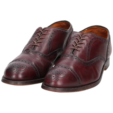 古着 オールデン ALDEN セミブローグ ストレートチップシューズ USA製 10 メンズ28.0cm相当/sva001033