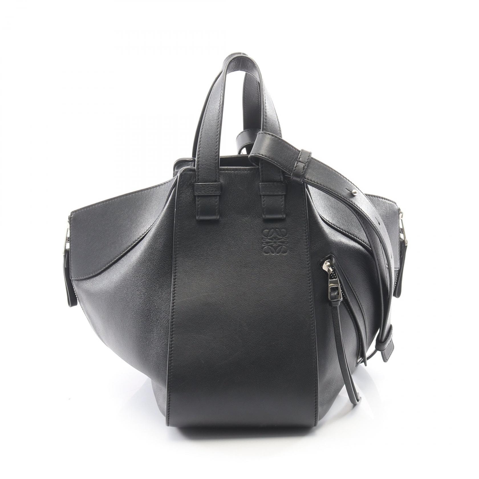ロエベ LOEWE HAMMOCK SMALL ハンモック スモール 2WAY ハンドバッグ バッグ レザー レディース ブラック系 【中古】