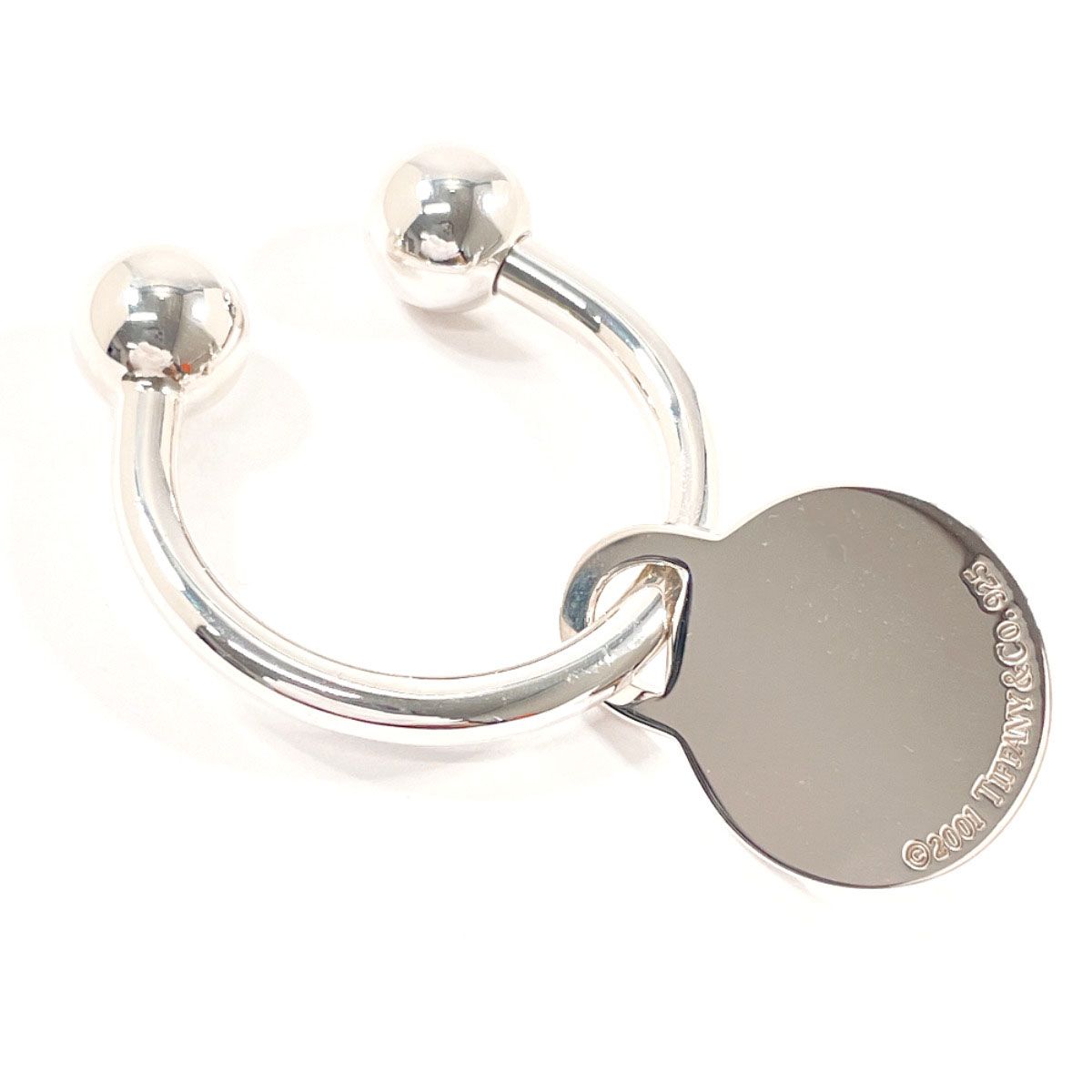 ティファニー キーホルダー ラウンドタグ キーリング   シルバー
