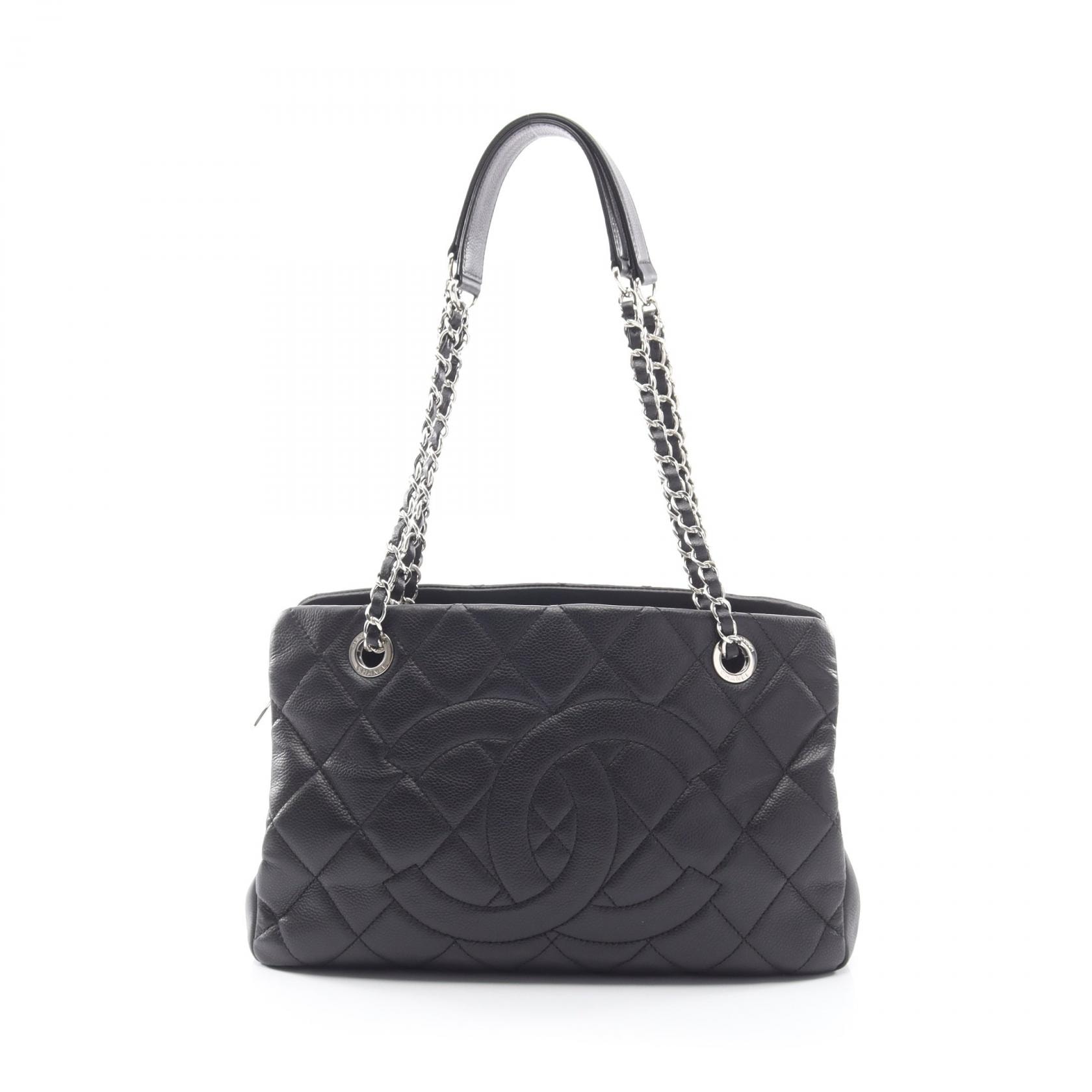 シャネル CHANEL マトラッセ デカココマーク トートバッグ バッグ キャビアスキン(グレインドカーフ) レディース ブラック系 【中古】
