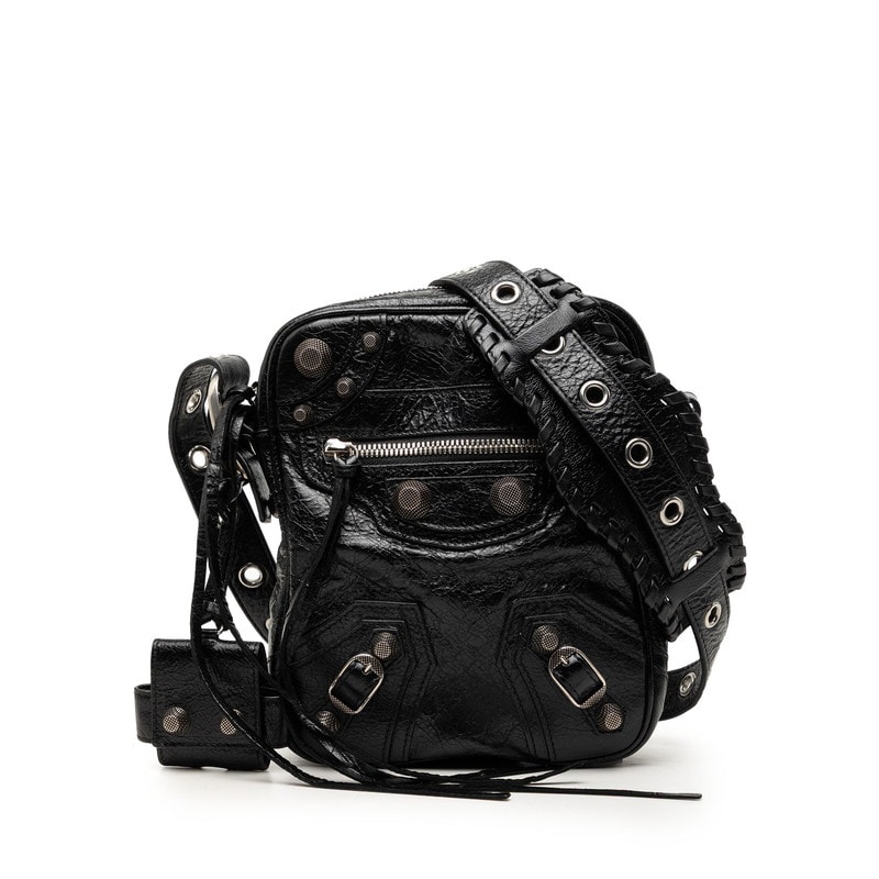 バレンシアガ ル カゴール 斜め掛け ショルダーバッグ 719065 ブラック レザー レディース BALENCIAGA 【中古】