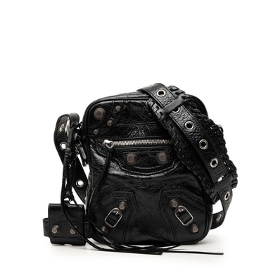 バレンシアガ ル カゴール 斜め掛け ショルダーバッグ 719065 ブラック レザー レディース BALENCIAGA 【中古】