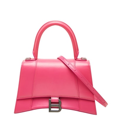 バレンシアガ アワーグラス スモール ハンドバッグ ショルダーバッグ 2WAY トップハンドル 593546 ピンク レザー レディース BALENCIAGA 中古