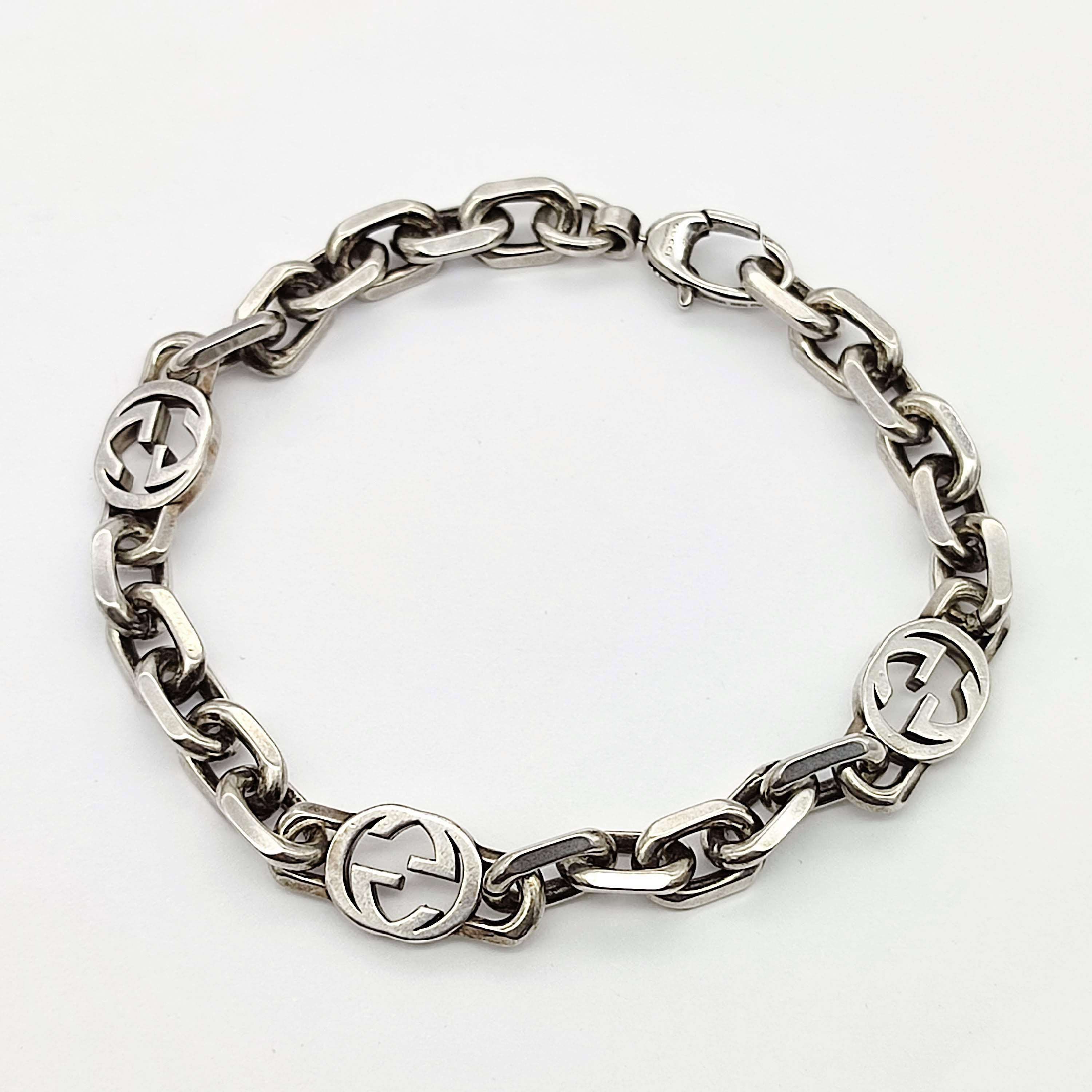 GUCCI Silver Bracelet With Interlocking G