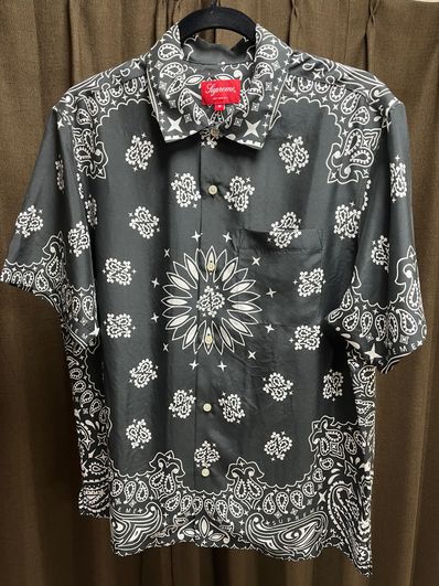 Supreme Bandana Silk S/S Shirt "Black"