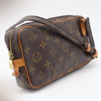 LOUIS VUITTON ルイ・ヴィトン モノグラム ポシェット マルリーバンドリエール M51828 ショルダーバッグ ブラウン ベージュ コーティングキャンバス レザー レディース