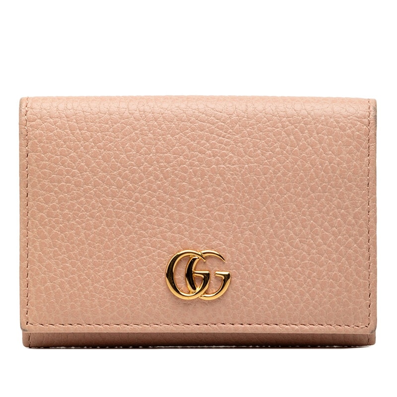 グッチ GGマーモント カードケース 474748 ピンク レザー レディース GUCCI 【中古】