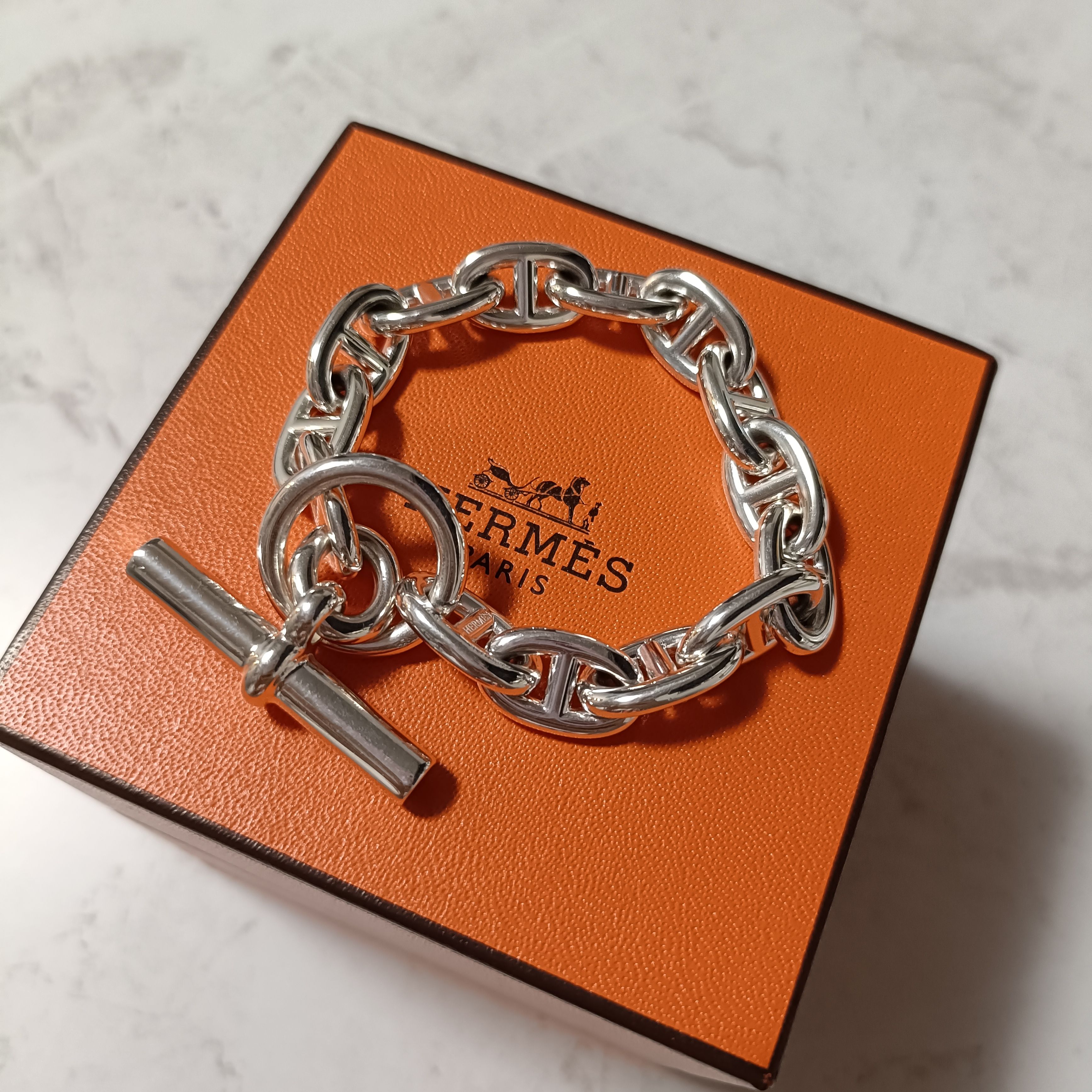 Hermes Chaine D'ancre MM Bracelet "Silver"