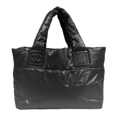 シャネル スモールトートバッグ コココクーン トートバッグ ナイロン A47108 ブラック レディース CHANEL 中古