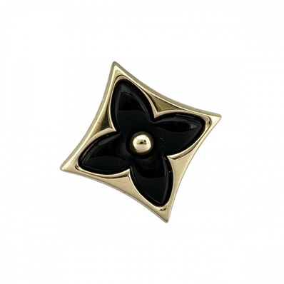 LOUIS VUITTON ルイヴィトン ピアス スター カラー ブロッサム BB ジュエリー アクセサリー Au750 18金 PG K18イエローゴールド オニキス Q16639 ブラック 黒 レディース 約1.8g【中古品】