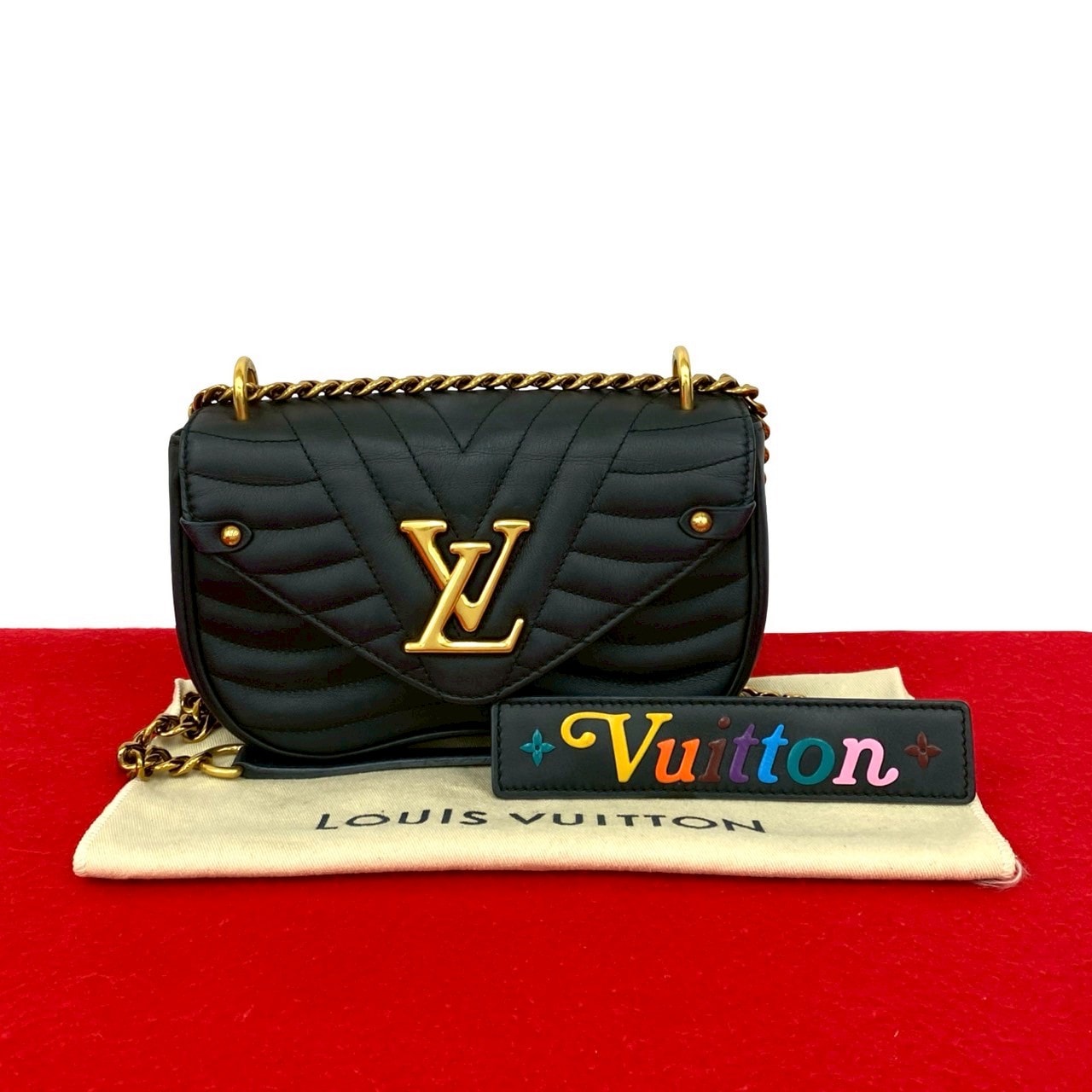LOUIS VUITTON ルイヴィトン ニューウェーブ PM レザー ショルダーバッグ ブラック
 43713