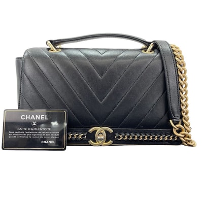 シャネル CHANEL ハンドバッグ ラムスキン【中古】