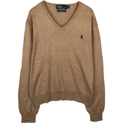 古着 ラルフローレン Ralph Lauren POLO by Ralph Lauren Vネック ピマコットンニットセーター メンズL相当/eaa637231