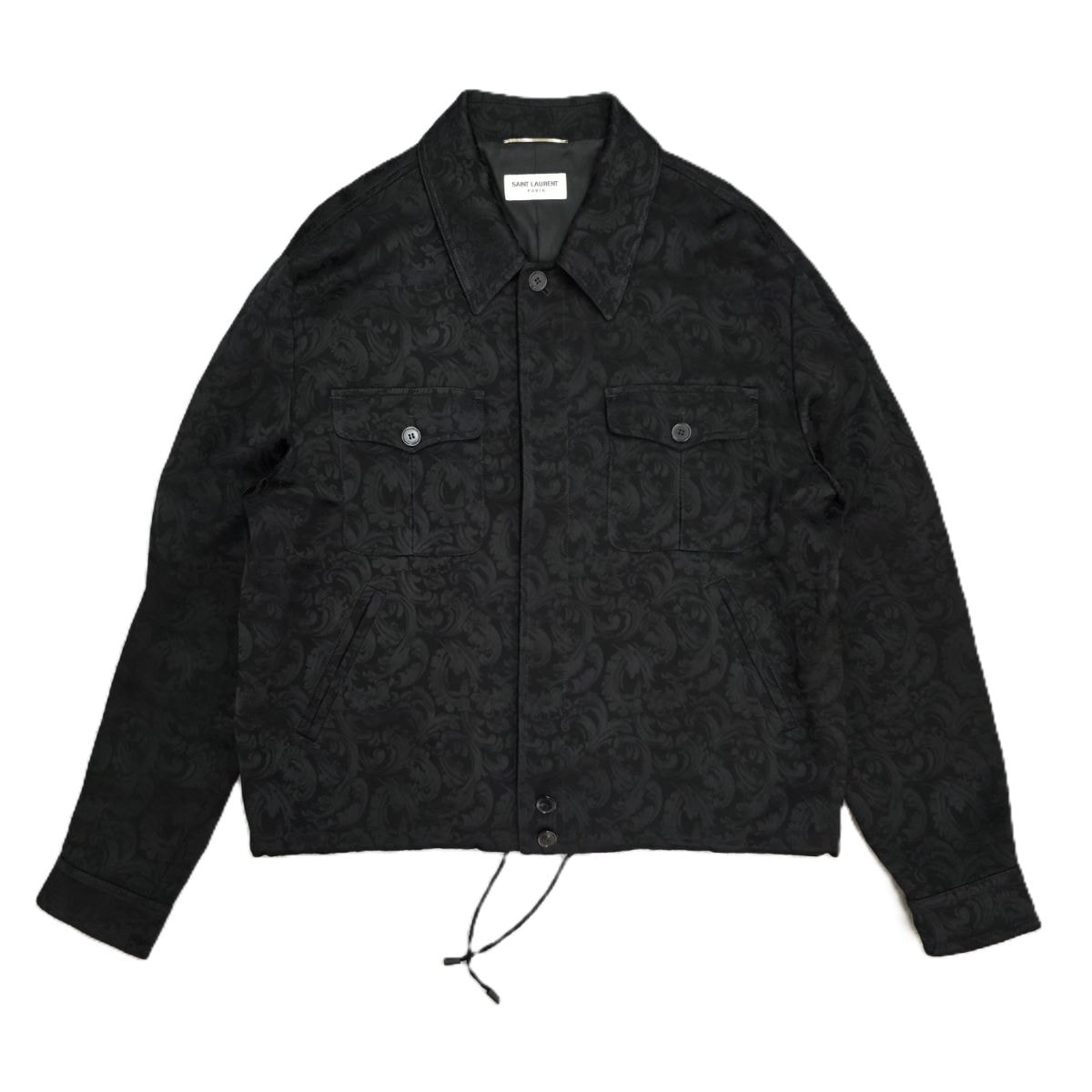 SAINT LAURENT PARIS サンローランパリ 22SS ジャガード ウエスタンブルゾン ジャケット ブルゾン 682471 Y2E76 1000 50 レーヨン ブラック メンズ【中古】