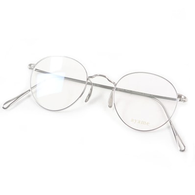 極美品 アヤメ
メガネ MANRAY シルバー メンズ 46□21