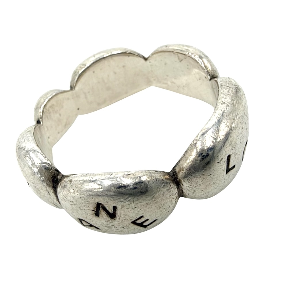 CHANEL シャネル 指輪 ロゴ リング アクセサリー ジュエリー カメリア シルバー925    約7号 レディース 約6.0g【中古品】