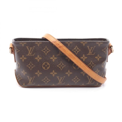 ルイ・ヴィトン LOUIS VUITTON トロター モノグラム ショルダーバッグ バッグ PVCコーティングキャンバス レザー レディース ブラウン系 M51240 【中古】