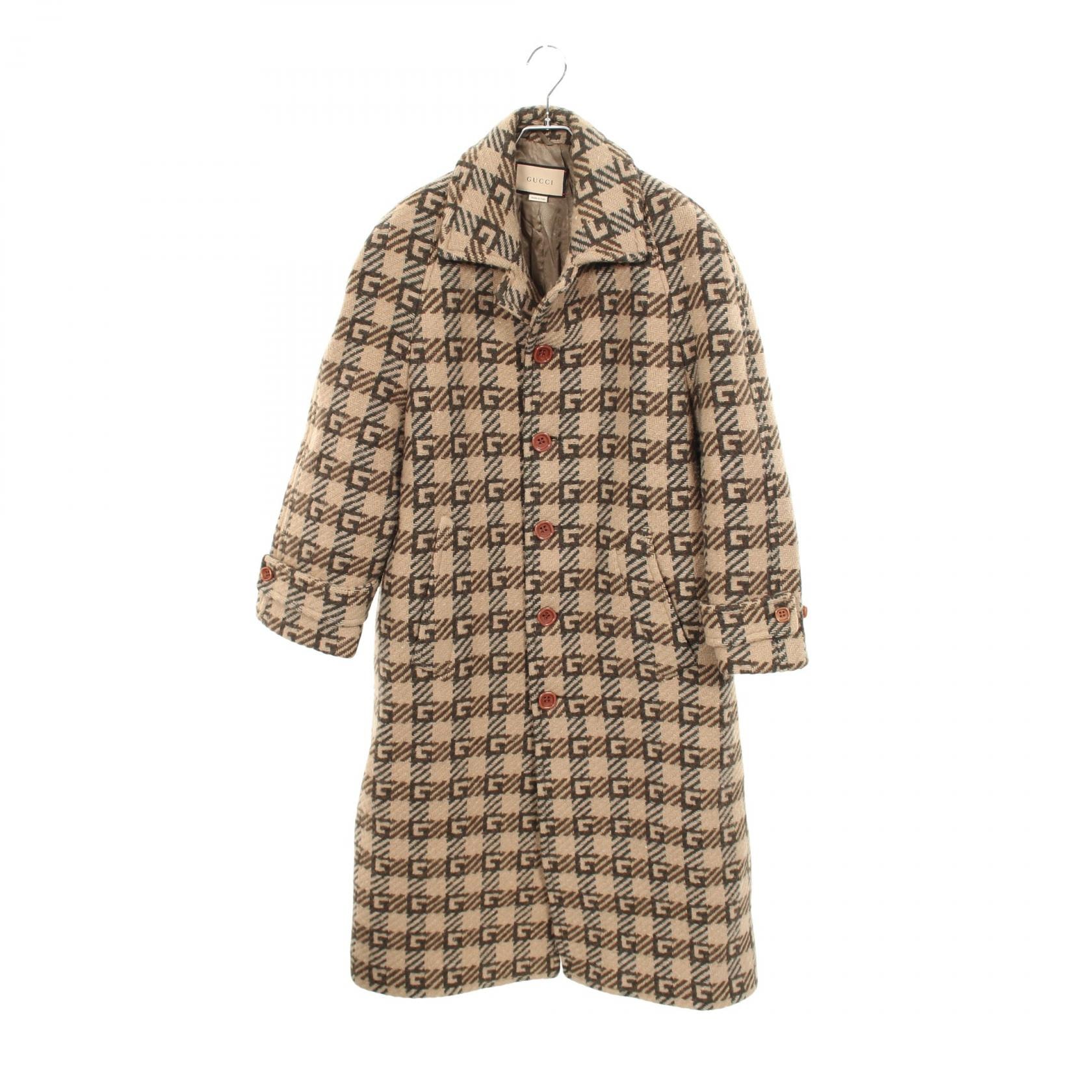 グッチ GUCCI GGジャガード 衣料品 アウター ウール レディース ベージュ系 / ブラウン系 664708 【中古】