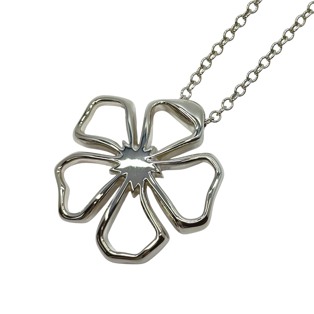 美品 TIFFANY&Co. ティファニー オープン フラワー シルバー シルバー925 ネックレス ペンダント アクセサリー ジュエリー Y1-00019 【中古】