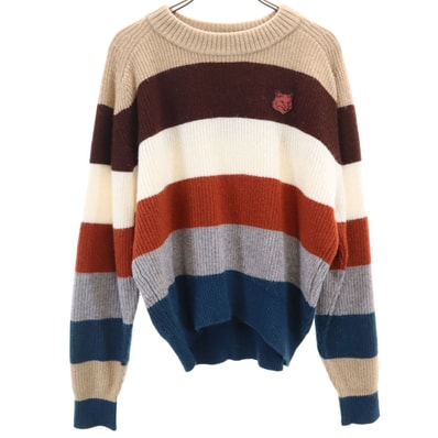 MAISON KITSUNE メゾンキツネ ボーダー柄 長袖 セーター XS マルチ ニット