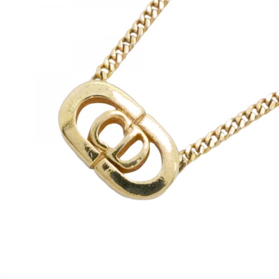 【6jdb0414-k】クリスチャンディオール ネックレス CDロゴ GPメッキ ゴールド【中古】レディース