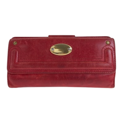Chloe クロエ レッド ゴールド金具 レザー 長財布 ロングウォレット 600417 【中古】