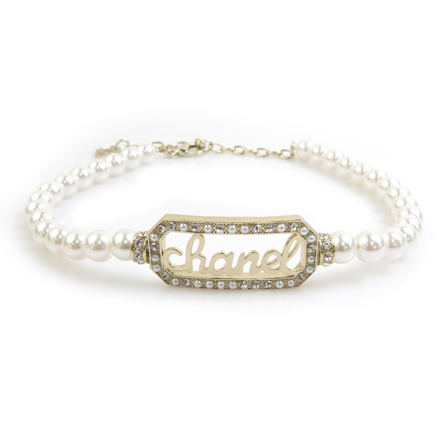 シャネル CHANEL チョーカー メタル/フェイクパール ゴールド×ホワイト レディース【中古】 90213i