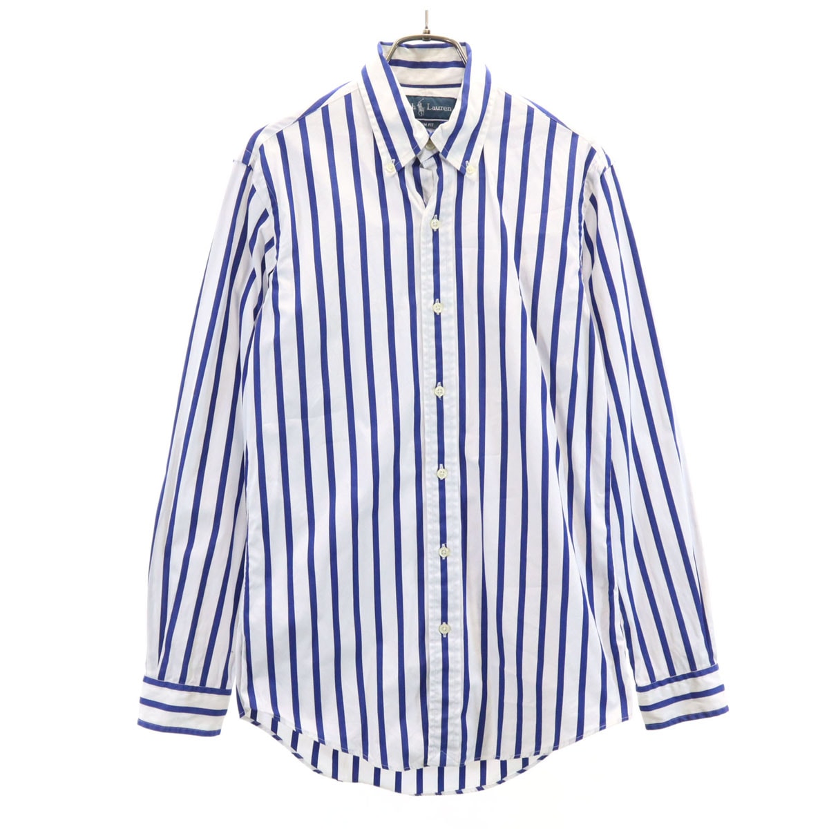RALPH LAUREN ラルフローレン ストライプ柄 長袖 ボタンダウンシャツ XS ホワイト