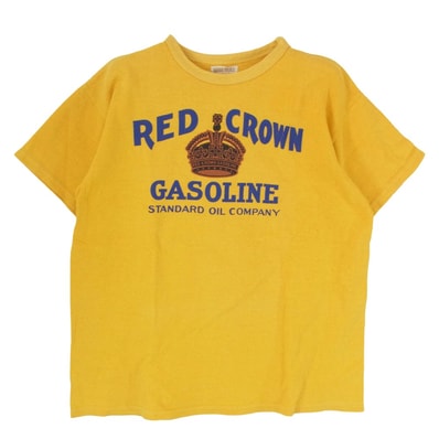 The REAL McCOY'S ザリアルマッコイズ Tシャツ JOE McCOY ジョーマッコイ RED CROWN GASOLINE プリント Tシャツ イエロー系 38【中古】