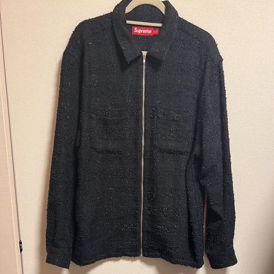 Supreme Boucle Zip Up Shirt "Black"
