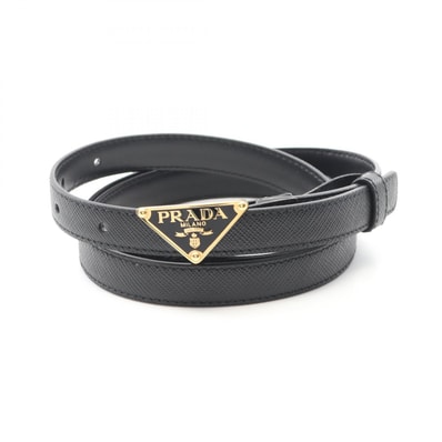 プラダ PRADA トライアングルロゴ ベルト 衣料品 サフィアーノレザー レディース ブラック系 1CC621053F000285 【新品】