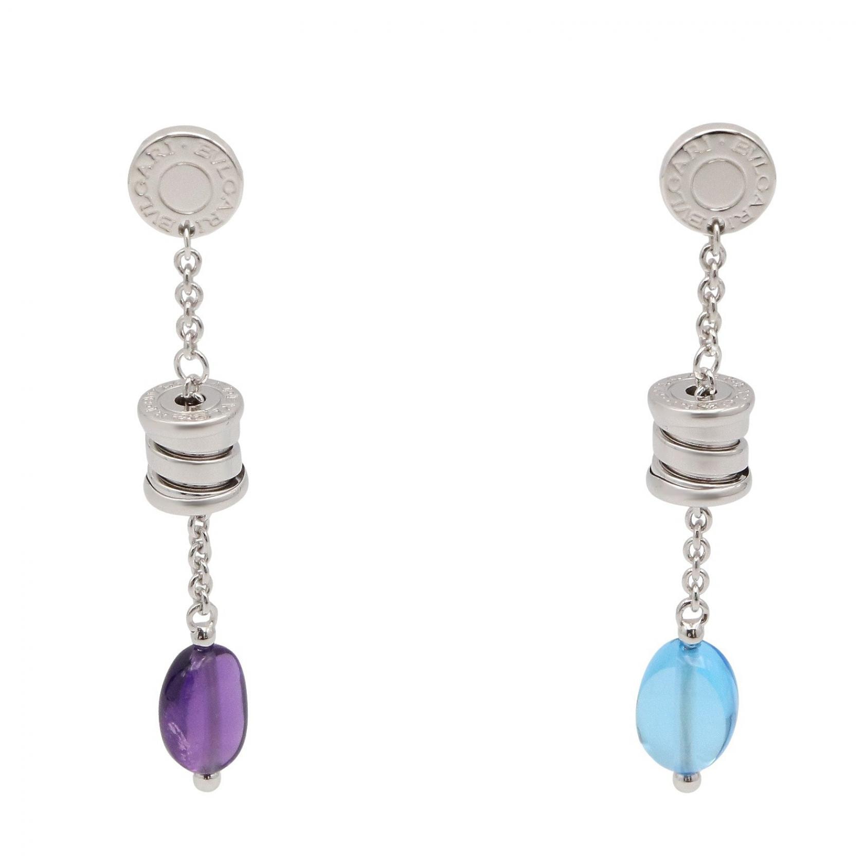 ブルガリ BVLGARI B-zero1 エレメント ブルートパーズ アメジスト ピアス ピアス ジュエリー K18WG(ホワイトゴールド) ブルートパーズ / アメジスト レディース パープル系 / ブルー系 / シルバー系 【中古】