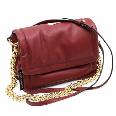 【SALE】MARC JACOBS マークジェイコブス ハンドバッグ レディース ゴールド チェーン ショルダー カウレザー 牛革 カバン 鞄 小物 ストラップ付属 バーガンディ ベトナム製